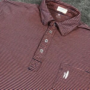 JOHNNIE O MENS Medium POLO SHIRT Multicolor STRIPED Polyester Stretch